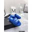 Chanel CC Logo Fabric Platform Mules Slide Sandals Blue 2022
