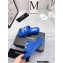 Chanel CC Logo Fabric Platform Mules Slide Sandals Blue 2022