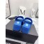 Chanel CC Logo Fabric Platform Mules Slide Sandals Blue 2022