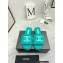Chanel CC Logo Towel Platform Mules Slide Sandals Green 2022