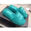 Chanel CC Logo Towel Platform Mules Slide Sandals Green 2022