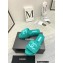 Chanel CC Logo Towel Platform Mules Slide Sandals Green 2022