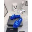 Chanel CC Logo Towel Platform Mules Slide Sandals Blue 2022