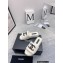 Chanel CC Logo Towel Platform Mules Slide Sandals White 2022