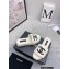 Chanel CC Logo Towel Platform Mules Slide Sandals White 2022
