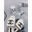 Chanel CC Logo Towel Platform Mules Slide Sandals White 2022