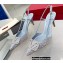 Valentino Heel 7.5cm Crystal VLogo Signature rhinestone slingback pumps Baby Blue 2022