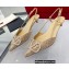 Valentino Heel 4.5cm Crystal VLogo Signature rhinestone slingback pumps Gold 2022