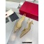 Valentino Heel 4.5cm Crystal VLogo Signature rhinestone slingback pumps Gold 2022