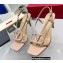 Valentino Patent VLogo Heeled Sandals Nude 2022