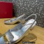 Valentino Heel 5cm VLogo Chain Slingback Pumps Silver 2022