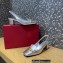 Valentino Heel 5cm VLogo Chain Slingback Pumps Silver 2022
