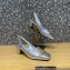 Valentino Heel 5cm VLogo Chain Slingback Pumps Silver 2022