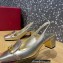 Valentino Heel 5cm VLogo Chain Slingback Pumps Light Gold 2022