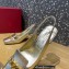 Valentino Heel 5cm VLogo Chain Slingback Pumps Light Gold 2022