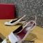 Valentino Heel 5cm VLogo Chain Slingback Pumps White 2022