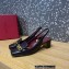 Valentino Heel 5cm VLogo Chain Slingback Pumps Black 2022