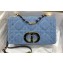 Dior Medium Caro Bag in Macrocannage Denim Blue 2022