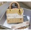 Lady Dior Medium Bag in Natural Wicker and Oblique Jacquard Nude Pink 2022