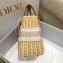 Lady Dior Medium Bag in Natural Wicker and Oblique Jacquard Nude Pink 2022