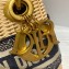 Lady Dior Mini Bag in Natural Wicker and Oblique Jacquard Black 2022