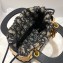 Lady Dior Mini Bag in Natural Wicker and Oblique Jacquard Black 2022