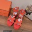 Hermes suede goatskin Eole 35 Sandals Red with removable silk twillon 2022