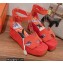 Hermes suede goatskin Eole 35 Sandals Red with removable silk twillon 2022