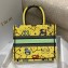 Dior Small Book Tote Bag in Multicolor Pixel Zodiac Embroidery Yellow 2022