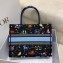Dior Medium Book Tote Bag in Multicolor Pixel Zodiac Embroidery Black 2022