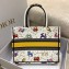 Dior Medium Book Tote Bag in Multicolor Pixel Zodiac Embroidery Latte 2022