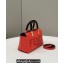 Fendi By The Way Mini Boston Bag Red with rigid plexiglass handles 2022