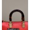 Fendi By The Way Mini Boston Bag Red with rigid plexiglass handles 2022