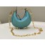 Fendi leather Nano Fendigraphy Hobo Bag Charm Mint Green 2022