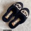 Gucci Interlocking G shearling flat slippers Black 2022