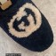 Gucci Interlocking G shearling flat slippers Black 2022