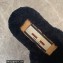Gucci Interlocking G shearling flat slippers Black 2022
