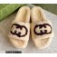 Gucci Interlocking G shearling slides Beige 2022