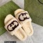 Gucci Interlocking G shearling slides Beige 2022