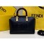 Fendi By The Way Mini Boston Bag Black with rigid plexiglass handles 2022