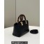 Fendi By The Way Mini Boston Bag Black with rigid plexiglass handles 2022