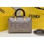 Fendi By The Way Mini Boston Bag Dove Gray with rigid plexiglass handles 2022