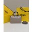 Fendi By The Way Mini Boston Bag Dove Gray with rigid plexiglass handles 2022