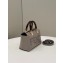 Fendi By The Way Mini Boston Bag Dove Gray with rigid plexiglass handles 2022