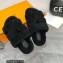 Hermes woolskin Chypre sandals Black 2022
