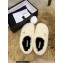 Chanel Shearling Jewel CC Logo Mules White 2022