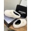 Chanel Shearling Jewel CC Logo Mules White 2022