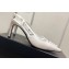 Chanel Heel Crystal CC Logo Satin Slingbacks White 2022