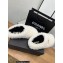 Chanel Shearling Jewel CC Logo Mules White 2022