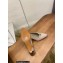 Chanel Heel Crystal Camellia CC Logo Satin Mules Beige 2022